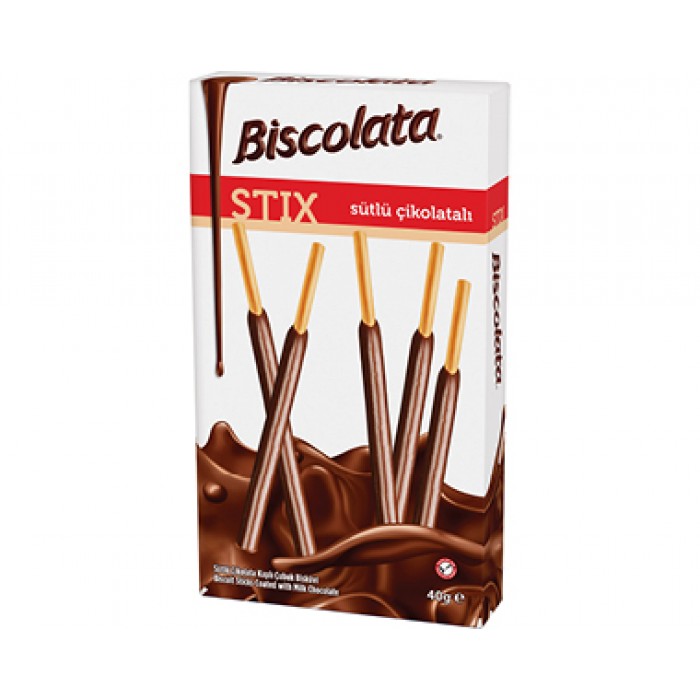 Biscolata Stix Bisküvi Sütlü Çikolata Kaplı 40 g Koli 16 Adet