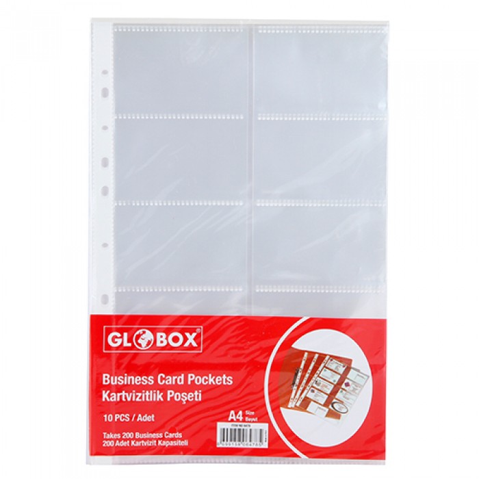 Globox Kartvizitlik Poşeti Şeffaf 200'lü Paket 